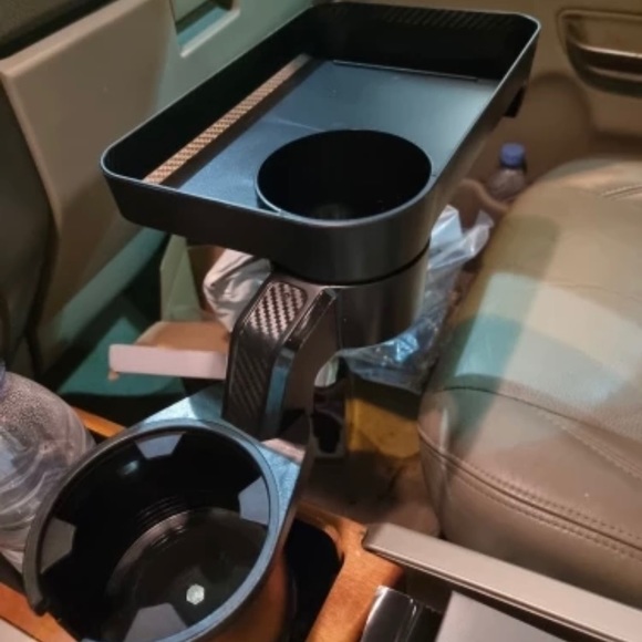 Car Cup Holder Attach Tray 360° Swivel Adjustable Eating Table Holders Expander - Picture 7 of 13